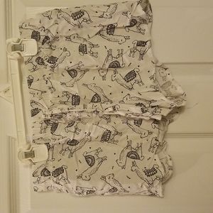 Black and white alpaca PJ shorts